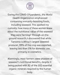 Nancy Cyprian Iraba is transforming the seaweed industry, empowering women  farmers and promoting nutrition 🌊💚. From a kitchen startup to 13  innovative products, she's making waves in Africa and beyond 🌍✨.  #SeaweedRevolution #