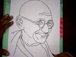 How To Draw Mahatma Gandhiji Simple Line Drawings Drawings Drawing Competition