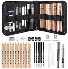 35 Pieces Sketching Drawing Pencils Art Set Golp Perfect For Beginners Art Kit Charcoal Pencils Erasers And Paper Pens Free Clips Art Supplies Drawing Pencil Beginner Art Graphite Pencils Art Supplies Drawing