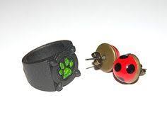 Miraculous Ladybug Chat Noir Inspired Ring And Earrings Miraculous Ladybug Toys Ladybug And Chat Noir Miraculous Ladybug