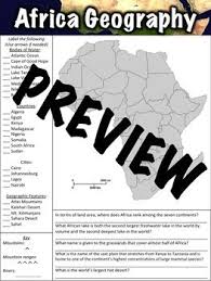 Africa Geography Worksheet Geography Worksheets Geography United States Geography