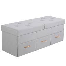 The classic rectangular shape of this tablecloth offers universal compatibility. Canmov Folding Storage Ottoman Bench With Flip Cover 47 Inches Linen Fabric Storage Chest Footrest Coffee Table Padded Seat With 3 Drawers Light Gray Buy Online In Aruba At Aruba Desertcart Com Productid 174672883