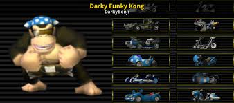 Funky kong, unlock 4 expert staff ghost data records in time trial mode. Darky Funky Kong Mario Kart Wii Mods