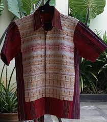 Tenun Ulos Ragidup Kemeja Kain Linen Kemeja Pria
