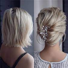 Depending on the wedding look. 35 Stylish Wedding Hairstyles For Short Hair In 2019 Wedding Hairstyles Short Wedding Hairstyle Shou Short Hair Styles Medium Hair Styles Short Wedding Hair