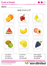 Fruits In French Wordunited Learning French For Kids French Flashcards French Worksheets