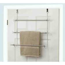 The transitional style of this towel rack greatly enhances your bathroom's decor. Home Basics 3 Tier Chrome Plated Steel Over The Door Towel Rack Walmart Com Walmart Com