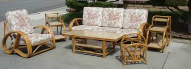 Vintage Mid Century Modern Retro 1950s Rattan Furniture Sofa Chair Table Tiki