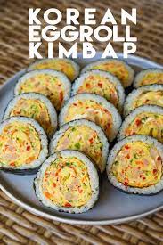 Korean Egg Roll Kimbap Recipe Video Seonkyoung Longest Recipe Korean Egg Roll Asian Recipes Korean Food