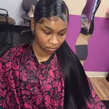 Easy natural slick back curly drawstring ponytail tutorial on type 4 hair. Slick Back Weave Hairstyle Author On C
