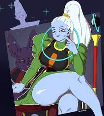 1girls 2boys angel ass blue skin blush breasts champa crossed  legs dragon ball dragon ball super dragon ball z female female focus  half-closed eyes huge breasts josieokami large breasts