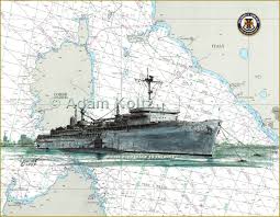 Uss Emory S Land As 39 Submarine Tender Print On Sardinia