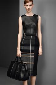Hugo Boss Plaid Leather Dress Plaid Dress Fashion Outfits Dresses