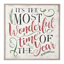 Most Wonderful Time Of The Year Framed Wall Plaque Kirklands Christmas Signs Wood Christmas Paintings Christmas Wall Art
