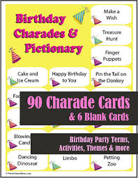 Pictionary words for kids can be hard to find, especially if you are playing with a diverse age group. 90 Birthday Charades Printable Party Game