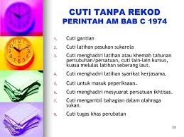 Pekeliling cuti tanpa rekod kakitangan awam : Bhg Pengurusan Sumber Manusia Kementerian Pendidikan Malaysia Ppt Download
