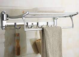 The Rack Swings Up When Not In Use You Can Hang Robes And Other Stuff Behind The Towel Bar Swivel Towel S Towel Shelf Towel Rack Bathroom Accessories Luxury