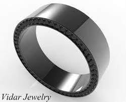 Black Gold Black Diamonds Men S Wedding Band Unique Etsy Black Gold Wedding Black Wedding Rings Mens Rings Wedding Diamond