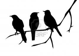 3 Birds Sitting On A Tree Branch Tattoo Birds Silhouettes On The Branch Bird Silhouette Silhouette Art Bird Stencil