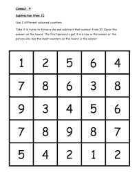 Debbie S Resource Cupboard Subtract From 10 Connect 4 Game Subtraction Math Station Games Math Intervention