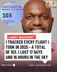 CNN's Larry Madowo has shared his staggering 2025 travel summary, revealing  he took a total of 103 flights over the past year. ​According to his  "Flighty Passport" data, the renowned Kenyan journalist