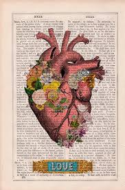 Christmas Gift Valentines Gift Flowery Heart Love Book Etsy In 2020 Book Art Anatomy Art Art