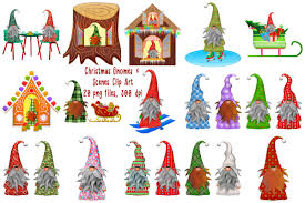 Christmas gnome and santa's sleigh clipart. Christmas Gnome Scandia Clip Art 306349 Illustrations Design Bundles