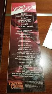 3 best steak houses in reno nv expert remendations. Happy Hour Menu Picture Of Cactus Creek Prime Steakhouse Reno Tripadvisor