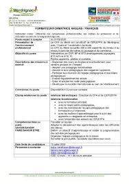Indeed peut percevoir une rémunération de la part de ces employeurs, ce qui permet. Offre D Emploi Formateur En Anglais Lycee C F A Du Mene