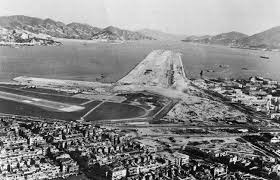 1950s Kai Tak Airport In The Course Of Extension The Land Reclamation Programme As Part Of The Runway 13 31 Ex Kai Tak Airport Aerial View History Pictures