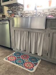 Shop wayfair for the best under kitchen sink mat. Clover House Easy Drop Cloth Curtain For My Cabinet Under The Sink