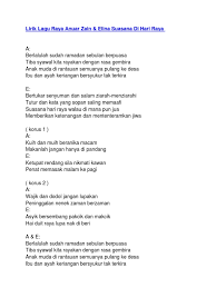 ( korus 1 ) rasalah ketupat ini dengan rendangnya sekali sudilah rasa kuihku pilihlah yang mana satu. Lirik Lagu Raya Anuar Zain Elina Suasana Di Hari Raya