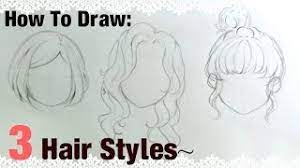 How to draw female hairstyles for beginners. How To Draw 3 Manga Girl Hairstyles Youtube