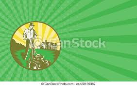 Growing a small lawn mowing business takes work, but is not impossible for those willing to put in the time. Business Card Gardener Mowing Lawn Mower Retro Business Card Showing Illustration Of A Gardener With Lawn Mower Mowing With Canstock