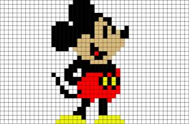 Mickey Mouse Pixel Art Pixel Art Minecraft Pixel Art Disney Cross Stitch