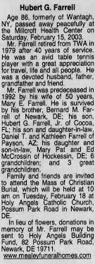 Hubert Farrell Obituary