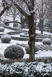 Formal Garden In Snow Winter Garden Winter Landscape Landscape Design