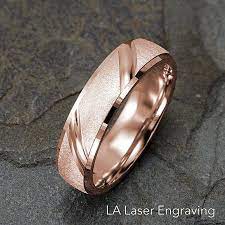 Rose Gold Mens Wedding Band Brushed Mens Wedding Ring Solid Etsy Mens Yellow Gold Wedding Bands Mens Gold Wedding Band Rose Gold Mens Wedding Band
