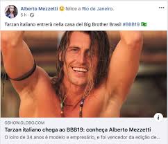 Tarzan italiano entra nella casa del Grande Fratello brasiliano"