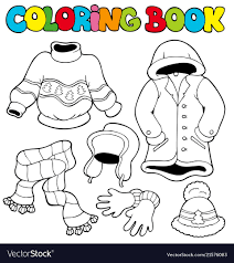 Coloring Book With Winter Clothes Vector Illustration Download A Free Preview Or High Quality A Coloring Books Coloring Pages Winter Coloring Pages For Kids