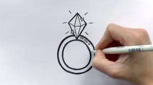 How To Draw A Cartoon Diamond Ring For Valentine's Day - Youtube