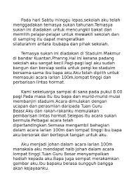 Program jaya waris bersama penyerahan bantuan awal. Hari Sukan Sekolah Laporan Kronis F