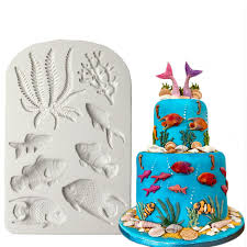 Birthday cake fishing cakes men. Fish Seaweed Coral Silicone Mold Fondant Mould Cake Decorating Tools Chocolate Gumpaste Mold Sugarcraft Kitchen Accessories Cake Molds Aliexpress
