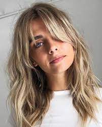 Heather Magee Organic Beauty On Instagram Curtain Bangs For Choppy Long Layered Hair I Blonde Hair With Bangs Long Layered Hair Long Hair With Bangs