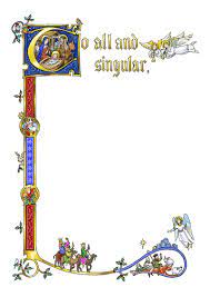 Christmas Medieval Manuscript Medieval Manuscript Medieval Border Illustrated Manuscript