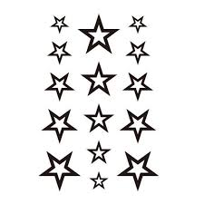 Stars Body Art Stickers Temporary Tattoos Fake Black Star For Kids And Adults Star Tattoos Pattern Tattoo Star Tattoo Designs