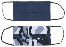 Deze mondkapjes zijn geproduceerd door: Mondkapjes Volwassenen Stof Camouflage Blauw 2 Stuks Hema