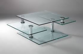 Table basse avec plateau en verre trempé et pied en bois de chêne massif. Table Basse Verre Modulable Design Modele Moving Chateau D Ax Marseille