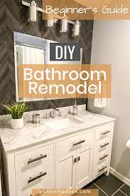 Raw materials like tile, porcelain, countertops and sinks make up a big percentage of your remodeling budget. Diy Bathroom Remodel Beginner S Guide Penny Modern