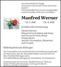 Traueranzeigen von Manfred Werner